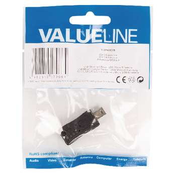 VLCP60907B Usb 2.0-adapter mini-b male - micro-b female zwart Verpakking foto